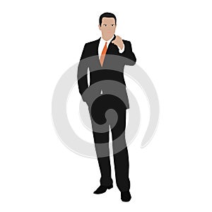 Vector business man indicate photo