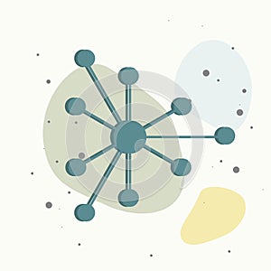 Vector business network icon on multicolored background
