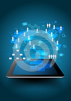 Vector business network process diagram