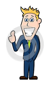 vector businessman character in a blue suit
