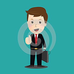 Vector of Businessman thumb up sign.