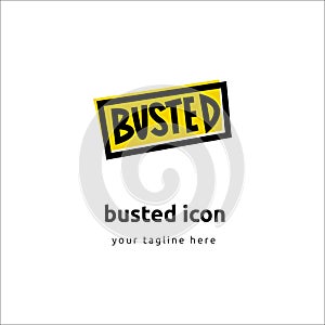 Vector busted badge isolated label sign on white background, sign of Myth logo for web blog, app icon