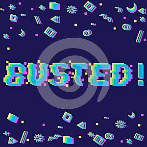 Vector busted pixel gltich