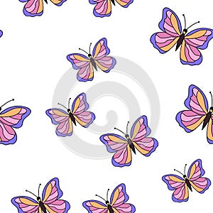 Vector butterflies pattern.