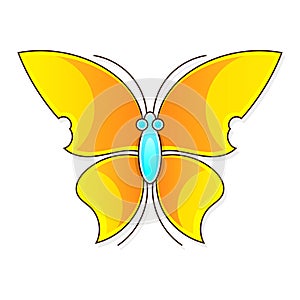 Vector butterfly abstract logo Vector line art illustration coloring