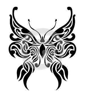 Vector Butterfly black tattoo design