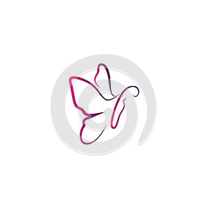 Vector Butterfly conceptual simple colorful icon Logo Vector Animal Insect photo