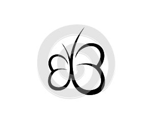 Vector - Butterfly conceptual simple, colorful icon. Logo. Vector illustration