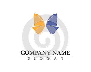 Vector - Butterfly conceptual simple, colorful icon. Logo. Vector illustration