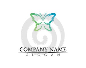 Vector - Butterfly conceptual simple, colorful icon. Logo. Vector illustration