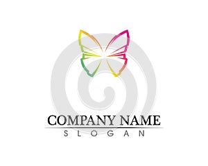 Vector - Butterfly conceptual simple, colorful icon. Logo. Vector illustration