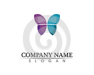 Vector - Butterfly conceptual simple, colorful icon. Logo. Vector illustration