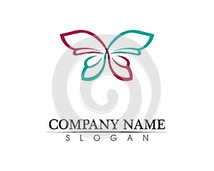 Vector - Butterfly conceptual simple, colorful icon. Logo. Vector illustration