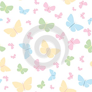 Vector butterfly seamless repeat pattern design background