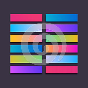 Vector button icon 3d web set modern gradient style