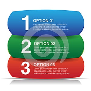 Vector button progress background - one, two, three