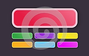 Vector button set modern gradient style