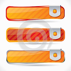Vector button set in red and orange variations