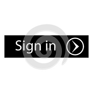 Vector button for website or app. Button -  Sign in