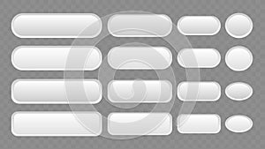 Vector buttons set. Web elements for browsers, sites, mobile application and search button bar. Neumorphism design