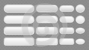 Vector buttons set. Web elements for browsers, sites, mobile application and search button bar. Neumorphism design EPS10