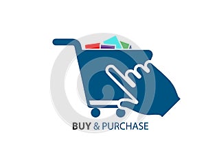 Vector Buy Shop Cart Purchase Checkout Icon - Trolly Sign For online purchases