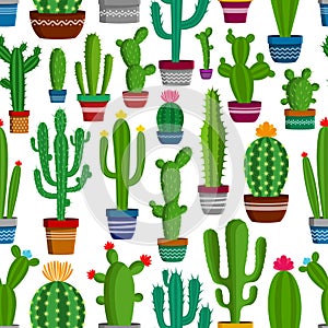 Vector cactus seamless pattern