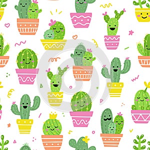 Vector cactus seamless pattern