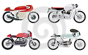 Vector cafe racer style motorbikes photo