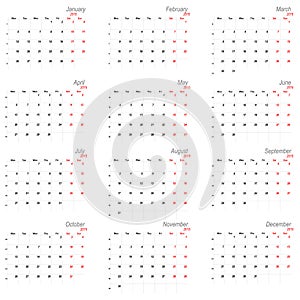 Vector calendar for 2015