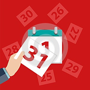 Vector calendar apps icon. Last day of the month