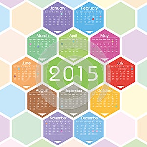 Vektor 2015 Kalender 