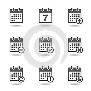 Vector calendar icons set