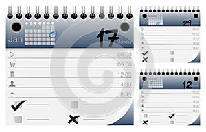 Vector Calendar and Organizer Icons Set