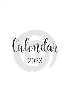 Vector Calendar Planner 2023. Handwritten lettering. Objects isolated