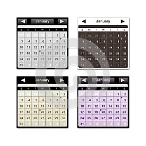 Vector calendar set