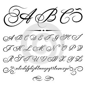 Vector calligraphic Alphabet