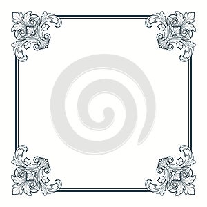 Vector calligraphic ornate vintage frame border