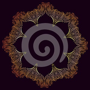 Vector calligraphical round frame