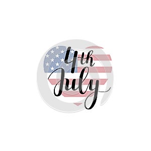Vector calligraphy 4th of July celebration icons