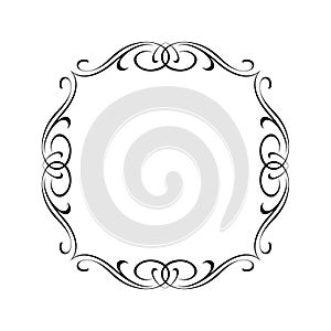 Vector calligraphy decorative frame.Vector illustration. Black .