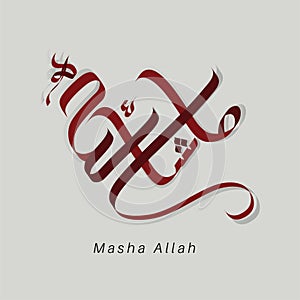 Vector  calligraphy masha allah  full color design.in eps 10