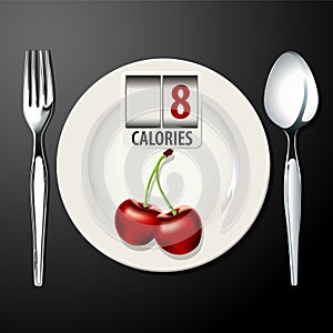 Vector of Calories in Cherry