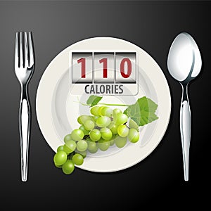 Vector of Calories in Green Grapes