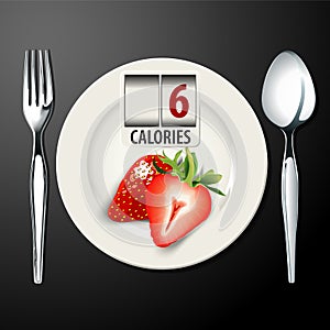 Vector of Calories in strawberry