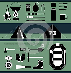 Vector camping elements