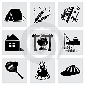 Vector Camping icon set