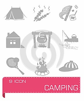 Vector Camping icon set