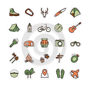 Vector camping icons set