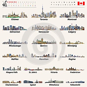 Vector Canada largest cities and all states capitals skylines
